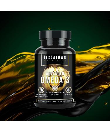 Leviathan Fish Oil Omega 3 Capsules | Premium Norwegian Omega 3 Fish Oil for Heart Brain & Immune Support | Superior Absorption Triple Strength Fish Oil Supplements - Free Form EPA & DHA - Buy Online on GoSupps.com
