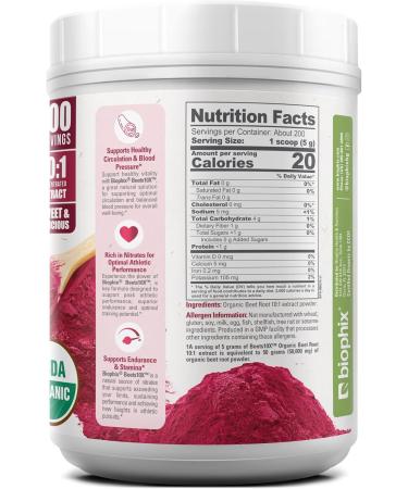 Buy Biophix Organic Beets 10X Beet Root Powder 2.2 lb - Superfood Antioxidant & Heart Health Support | No Sugar Added - Shop Now - Buy Online on GoSupps.com