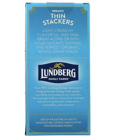Organic Brown Rice Grain Cakes - Lundberg Family Farms Thin Stackers, Lightly Salted, 6 oz - Buy Online on GoSupps.com