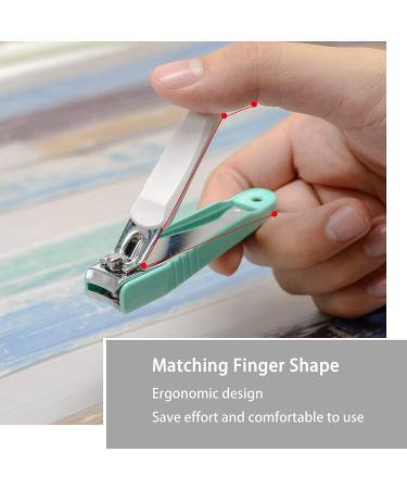 Pafason Nail Clipper Set with Nail Catcher, File - Sharp Fingernail & Toenail Clippers for Men & Women - Green - Buy Online on GoSupps.com