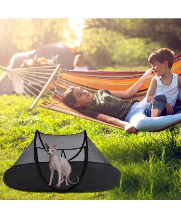 Cat Tent Outdoor Pet Enclosure - Portable Playpen for Cats and Small Animals | Pop Up Exercise Tent with Carry Bag - Black - Buy Online on GoSupps.com