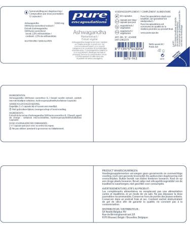  Pure Encapsulations Pure Encapsulations - Ashwagandha 1000mg - For Better Mental Performance and More Energy - 60 Capsules - Buy Online on GoSupps.com