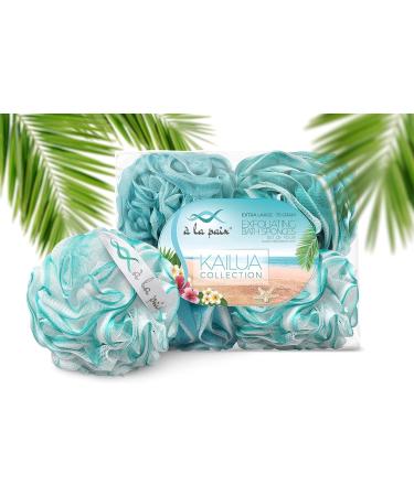 La Paix Ocean Colors Loofah Bath Sponge XL 75g Set of 4 - Soft Exfoliating Shower Lufa for Silky Skin - Long-Handle Mesh Body Poufs - Women and Men's Loufa Sponges - Buy Online on GoSupps.com