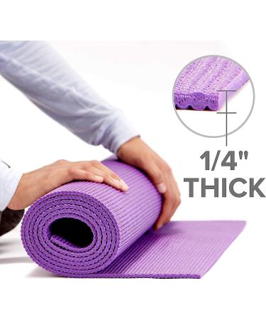 Gaiam Essentials Premium Yoga Mat with Carrier Sling - 72 L x 24 W x 1/4 Thick - Navy - Buy Online on GoSupps.com