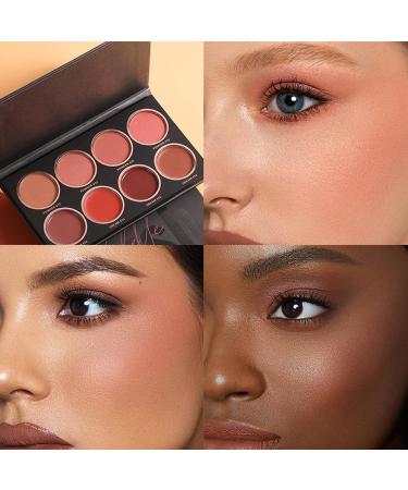 Blush Makeup Cream 8 Colors Make up Blush Palette Long Lasting Face Blush Palette for Light Skin Dark Skin Natural Make Up Blushing Set Cheeks Bright Blush Powder Dtt - Buy Online on GoSupps.com