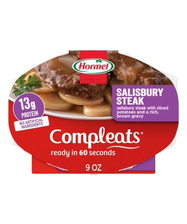 HORMEL COMPLEATS Salisbury Steak Microwave Tray, 9 oz. (6 Pack) 9 Ounce (Pack of 6)