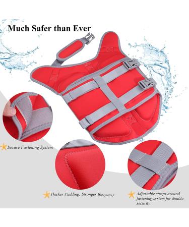 VIVAGLORY Lightweight Dog Life Jacket XS Red | Pet Life Preserver with D-ring and Quick Release Buckle | Skin-Friendly Neoprene for Puppy Small Dogs | 41-51cm Ribcage Girth - Buy Online on GoSupps.com