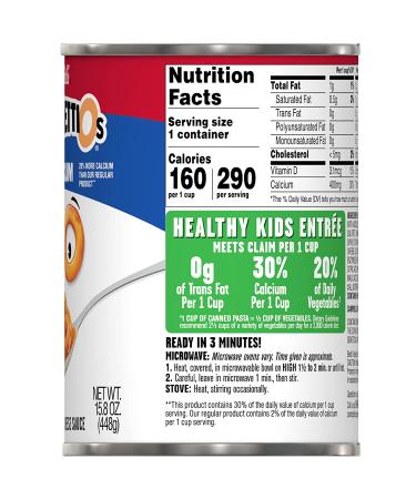 SpaghettiOs Original Canned Pasta Plus Calcium  15.8 OZ Can (Pack of 12) - Buy Online on GoSupps.com