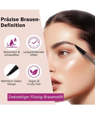  Erinde Erinde Microblading 2 in 1 Double Ended Eyebrow Pencil 4D Eyebrow Pencil with 2 Tips Waterproof and Stain Resistant Long L - Buy Online on GoSupps.com