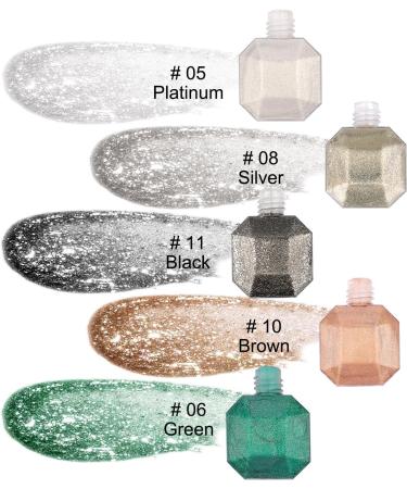  FADVAN FADVAN No.6 Glitter Metallic Eyeliner Green Long-Lasting Metallic Glitter Eyeliner Extremely Fine Can Be Used As Liquid Eyeshadow (Green) - Buy Online on GoSupps.com