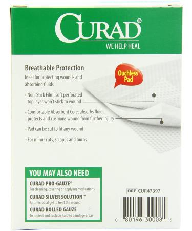 Curad Non-Stick Pads 3x4 Inch - Pack of 10 | 3 Inches X 4 Inches, 10 Count - Buy Online on GoSupps.com