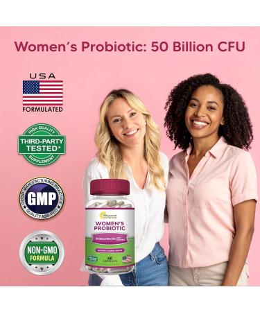 aSquared Nutrition Probiotics for Women - 50 Billion CFU Women's Probiotic Supports Digestive Gut Vaginal & Urinary Tract Health - Prebiotics for Females - 60 Capsules - Alt to Gummies - Buy Online on GoSupps.com