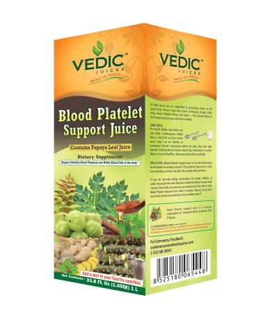 Vedic Juice Papaya Leaf + Flavor Papaya - Blood Platelet Juice - Supports Immune & Digestive Enzyme Health - 33.8oz Ideal for Daily Use