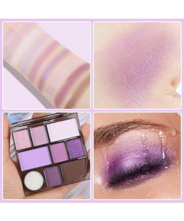 Boobeen Purple Smoky Eyeshadow Palette | 9 Shades Matte & Glitter Eye Shadow for Long-Lasting Makeup | International Shipping Available - Buy Online on GoSupps.com