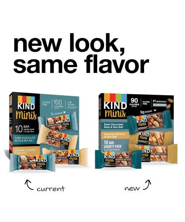 KIND Bar Minis Variety Pack - Dark Chocolate Nuts & Sea Salt/Caramel Almond & Sea Salt | 80 Count, 100 Calories, Gluten-Free | 56oz (Pack of 1) - Buy Online on GoSupps.com