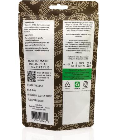 Vanilla Spiced Chai Loose Tea With Spices Masala Chai Tea Perfect For Chai Tea Latte French Vanilla Natural Flavours Blended In Canada Made With Pure Assam Tea And Spices 125gm or 4.40oz - Buy Online on GoSupps.com