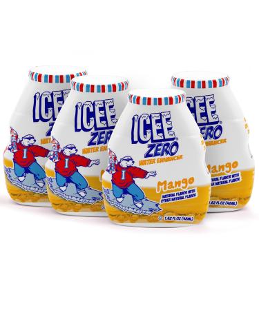 ICEE Zero Calorie Mango Liquid Water Enhancer Drink Mix, Natural Flavor Drops, Sugar Free, 1.62 Fl Oz Concentrate (48 ml) - 4 Pack