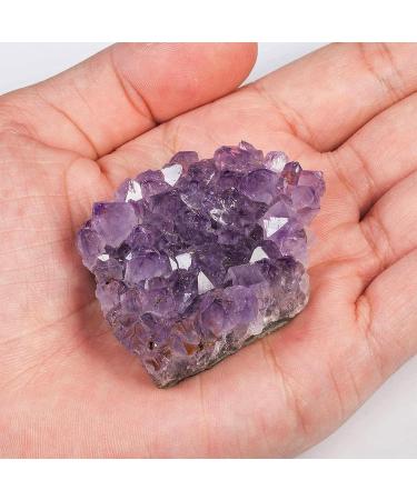 Nupuyai Natural Amethyst Druse Rough Stone | X-Small Crystal Cluster for Reiki Healing & Home Decoration - Buy Online on GoSupps.com