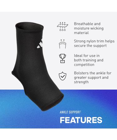 adidas Ankle Support Sleeve - Durable Breathable Training Support for All Fitness Levels - Ergonomic Design - Medium Size Black - Buy Online on GoSupps.com