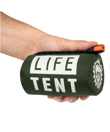 Go Time Gear Life Tent Emergency Survival Shelter  2 Person Emergency Tent  Use As Survival Tent, Emergency Shelter, Tube Tent, Survival Tarp - Includes Survival Whistle & Paracord Green 1pack