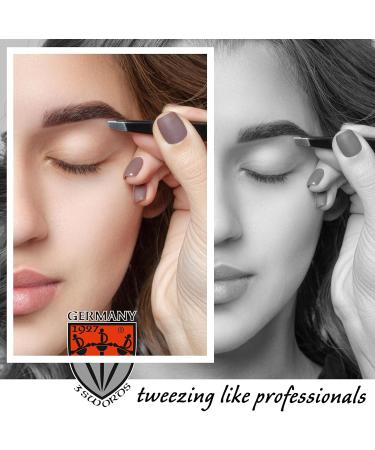 3 Swords Germany brand quality professional stainless steel precision tweezer set FRANCE slanted straight pointed eyebrows hair synthetic leather case manicure pedicure by 3 Swords (005397) "France" - Buy Online on GoSupps.com