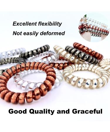Tanha Spiral Hair Ties 12Pcs - Elastic Phone Cord Hair Coils for Women & Men - Buy Online on GoSupps.com