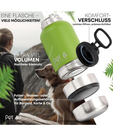 PET & Partner Stainless Steel Drinking Bottle with 2 Dog Bowls Perfect for On-the-Go Pet Hydration | International Shipping Available - Buy Online on GoSupps.com