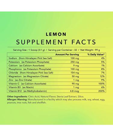 Wave Electrolyte Powder - 32 Servings, Calorie & Sugar Free, Lemon Flavor - Buy Online on GoSupps.com