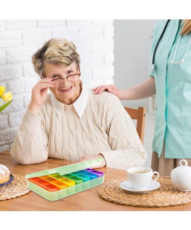 Buy German 7-Day Pillbox with 21 Compartments - Green Medication Organizer for Weekly Dosing - Buy Online on GoSupps.com