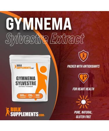 BULKSUPPLEMENTS Gymnema Sylvestre Extract Powder - 500mg per Serving - 250g - Gluten Free - Herbal Supplement from Gymnema Leaf - Buy Online on GoSupps.com