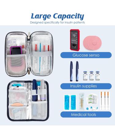 Youshares Insulin Cooling Bag Travel Etui | TSA-Approved Diabetes Cooler for Glucose Meters EpiPen Insulin Pens & Accessories | Includes 2 Cooling Packs - Navy Blue Y8-Marineblau - Buy Online on GoSupps.com
