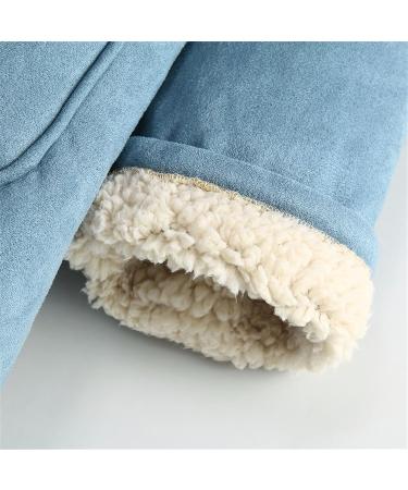 Buy Hanxiulin Womens Plush Fleece Jacket Warm Long-Sleeved Winter Coat with Hood Cuddly Outdoor Jacket in Blue - Buy Online on GoSupps.com
