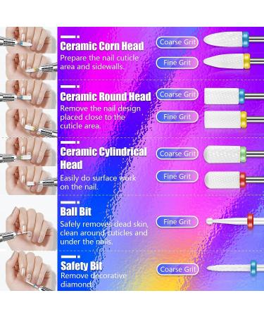 30Pcs Nail Drill Bits Set with Pink Holder - Tungsten Carbide Diamond Ceramic Quartz - 3/32 Inch Pointed Cuticle Bits for Acrylic Gel Nail Manicure - Home Salon - Buy Online on GoSupps.com