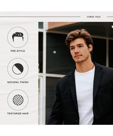 Hair Craft Co. Men's Hair Clay & Sea Salt Spray Bundle - Medium + Light Hold - Matte Finish - Volume + Texture - Stylist Approved - Scented - 2.8oz + 6oz - Buy Online on GoSupps.com