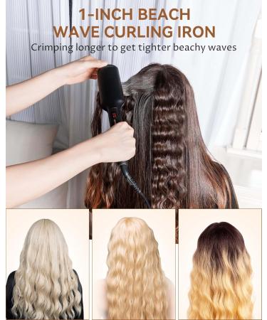 Buy ANWA Double Barrel Hair Waver Crimper Tool - 1 Inch Ceramic Curling Iron for Beach Waves - International Shipping Available - Buy Online on GoSupps.com