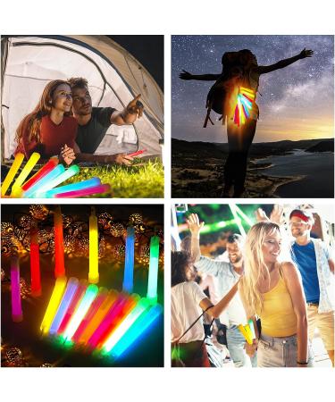 25 Ultra Bright 6 Inch Glow Sticks with Red Ribbon - 12 Hour Duration for Camping, Parties, and Emergency Kit - Buy Online on GoSupps.com