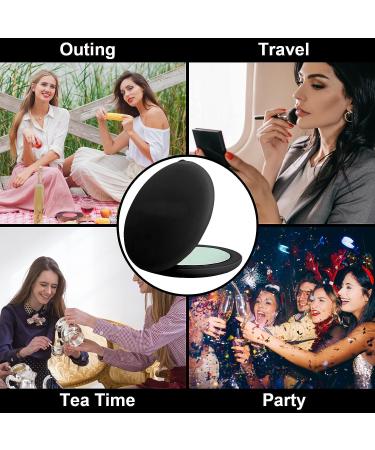 ANXVERS Hand-Held LED Travel Vanity Mirror - 1x/10x Magnifying, Compact 3.5-Inch Luminous Mirror, Double-Sided - Black - Buy Online on GoSupps.com