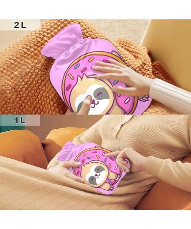 Sloth Donut Hot Water Bottle with Cover - 2L for Pain Relief & Hot Cold Compress - Buy Online on GoSupps.com