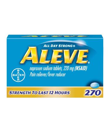 Aleve Caplets, Naproxen Sodium 220 mg (NSAID), Pain Reliever/Fever Reducer, #1 Orthopedic Surgeon Recommended, 270 Count