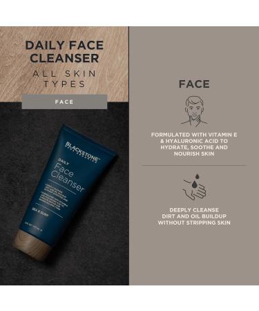 Blackstone Men's Grooming Daily Face Cleanser | Deep Cleanse & Hydrate with Hyaluronic Acid Aloe Vera Vitamin E | Sea & Surf 6 Fl Oz - International Shipping Available - Buy Online on GoSupps.com