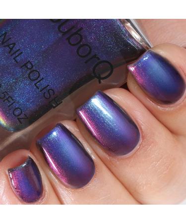 NLFOX Holographic Nail Polish - 15ml Chameleon Blue Nail Polish - Purple Glossy Shiny Nail Varnish - Shimmer Chrome Nail Art Varnish - No Need Cure Nail Polish for Women DIY at Home - Buy Online on GoSupps.com