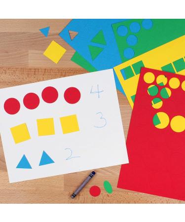 FreshCut Crafts | Geometric Shapes Card Stock Punch Out Set - 676 Shapes in 4 Primary Colors - Circle, Triangle, Square, Oval - Ideal for Math, Pattern Play, and Crafting - US Made - Buy Online on GoSupps.com