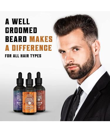 Viking Revolution Beard Oil Conditioner 3 Pack - All Natural Variety Set - Sandalwood, Pine, Cedar, Clary Sage - Moisturizing for Healthy Beard - 1oz (Pack of 3) - Buy Online on GoSupps.com