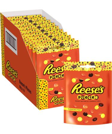 Reese's Pieces Peanut Butter In a Crunchy Shell 90g Pouch x 10 Piece's Pouch - Buy Online on GoSupps.com