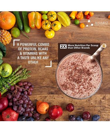 Buy My pro Sport Nutrition Plant Protein Powder - Vegan Pea & Brown Rice (23g Protein 22 Vitamins 5g BCAA) - Chocolate 1000g - International Shipping - Buy Online on GoSupps.com