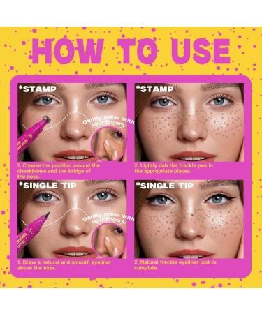 Imtrub Fake Freckles Freckles Pen Waterproof 2 in 1 Fake Stamps Eyeliner Long Lasting Beauty Tool for Women and Girls Daily Makeup - Buy Online on GoSupps.com