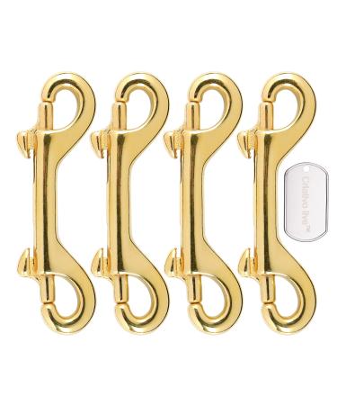 Brass Double End Snap Hook Clip Diving Hook 3.5 Inch 4 Pcs for Diving,pet,Handmade Bag,Keychains etc