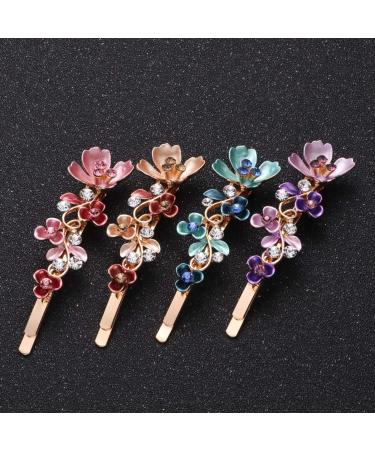 minkissy Rhinestones Hairpin Vintage Barrette Bobby Pin Elegant Headdress for Women Girls (blue Pink Purple Coffee Each Two) - Buy Online on GoSupps.com