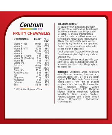 Centrum Advance Multivitamin & Mineral Tablets - 30 Complete Multivitamin Tablets with 24 Essential Nutrients incl. Vitamin D - Buy Online on GoSupps.com