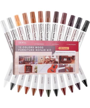 DEWEL Wood Furniture Markers & Filler Sticks Repair Kit - 12 Colors for Scratch & Stain Repair on Wood Surfaces | Fast International Shipping - Buy Online on GoSupps.com